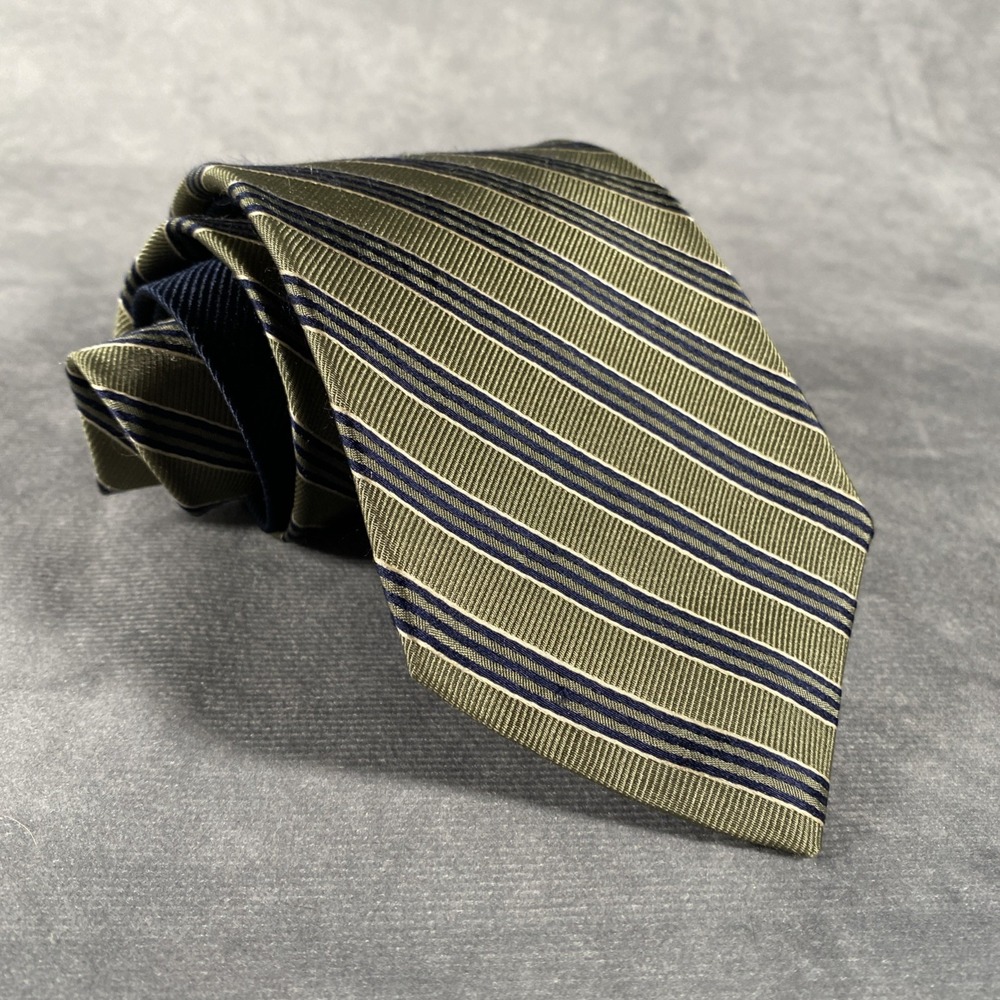 Tommy Hilfiger Vintage Striped 100% Imported Silk Men's Neck Tie Made In USA